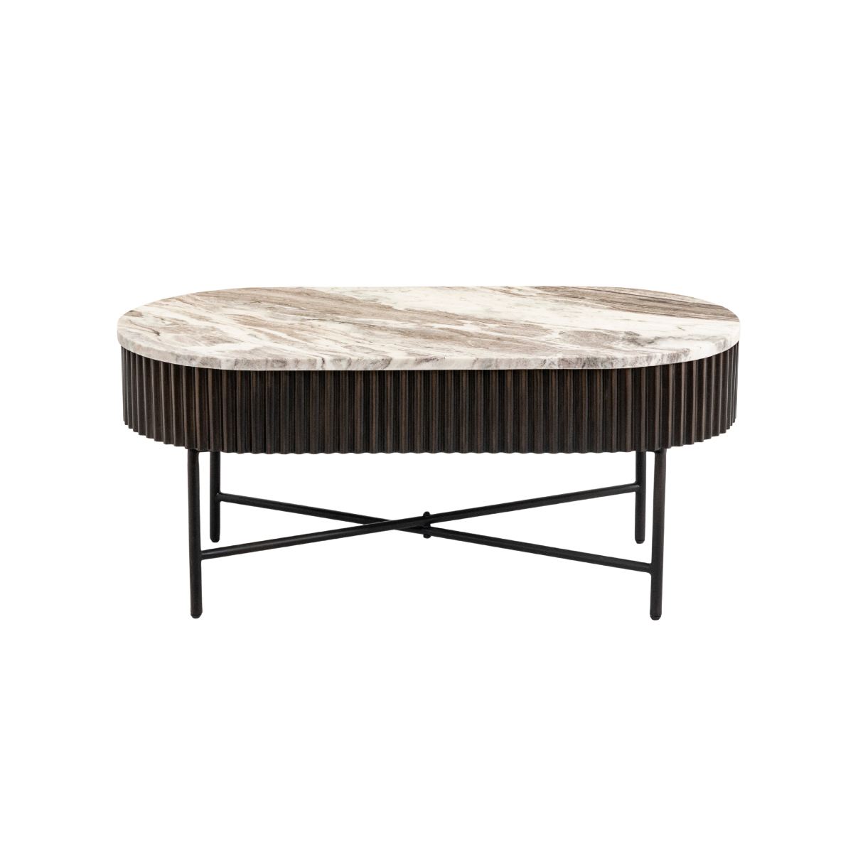 Table basse en métal et marbre Orlando