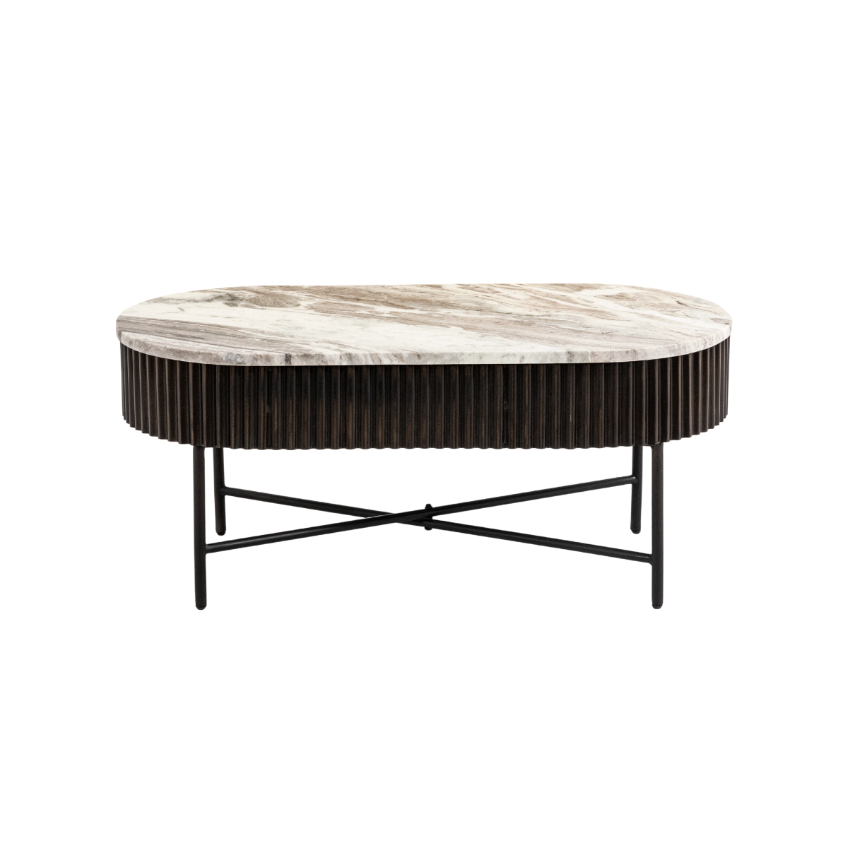 Table basse en métal et marbre Orlando