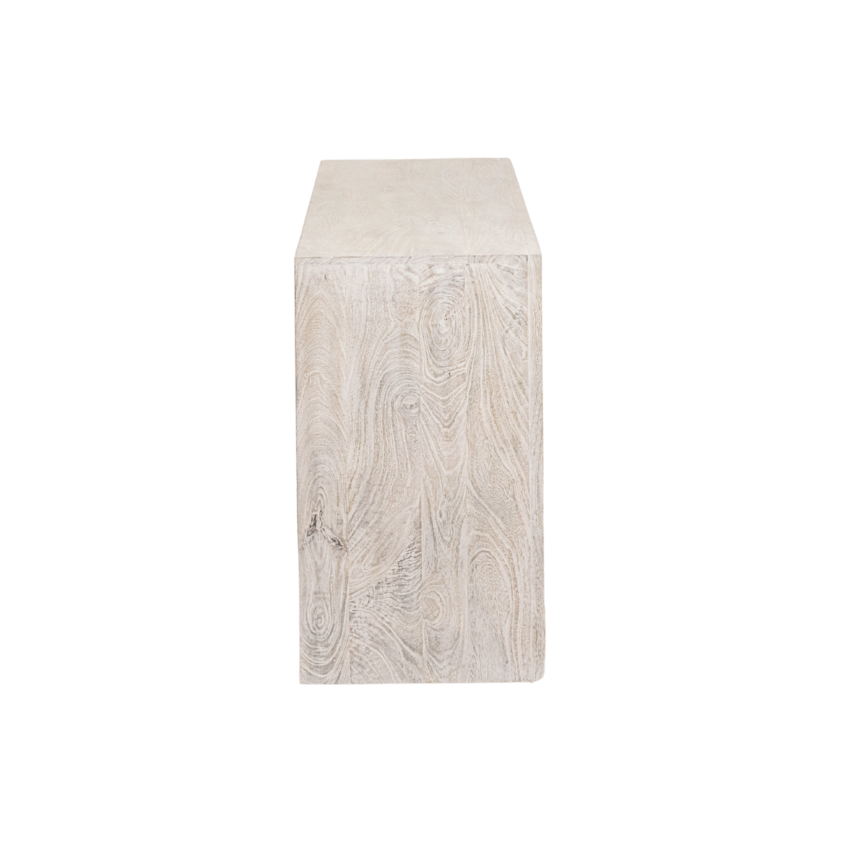 Buffet 4 portes en bois de manguier blanchi Alison