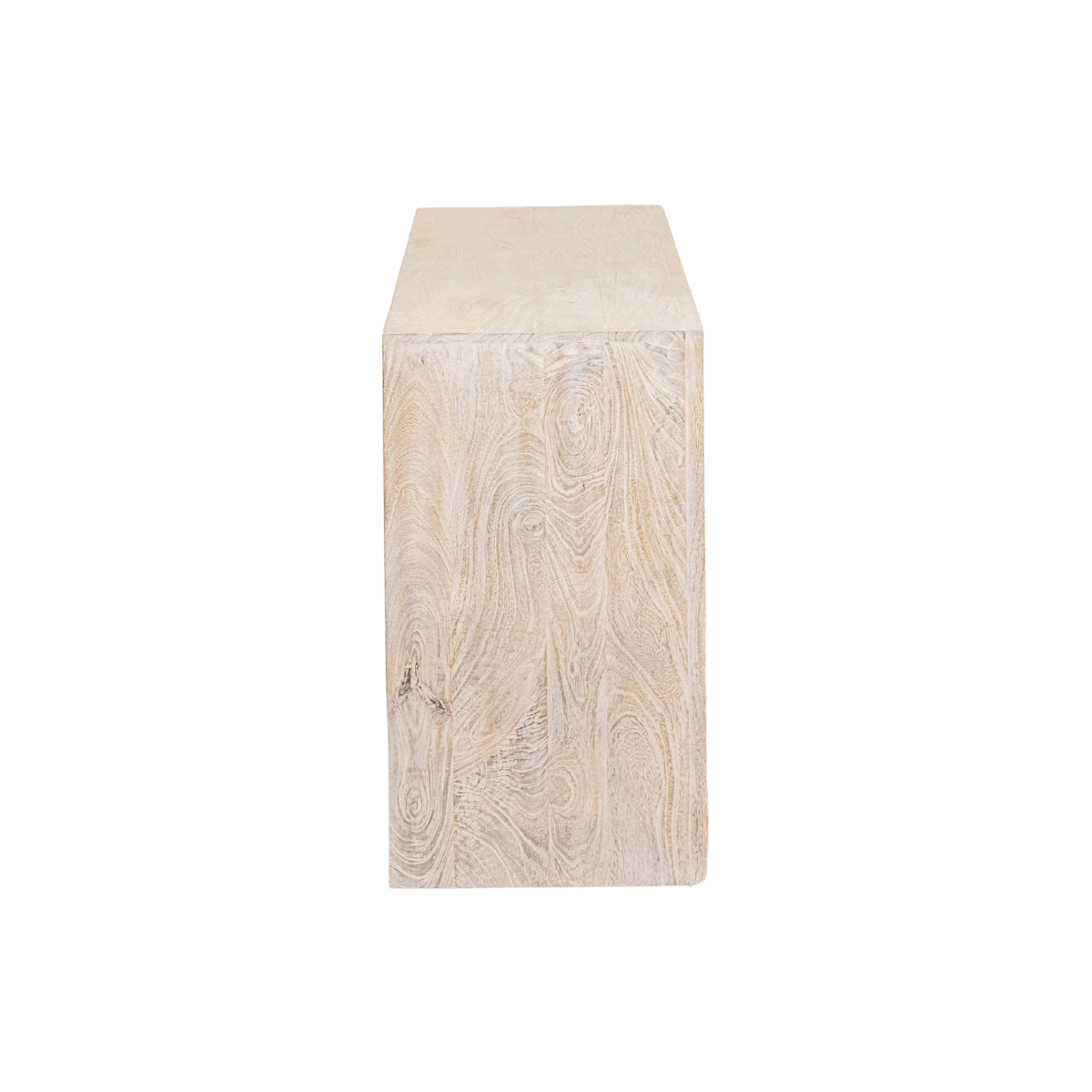 Buffet 4 portes en bois de manguier blanchi Alison