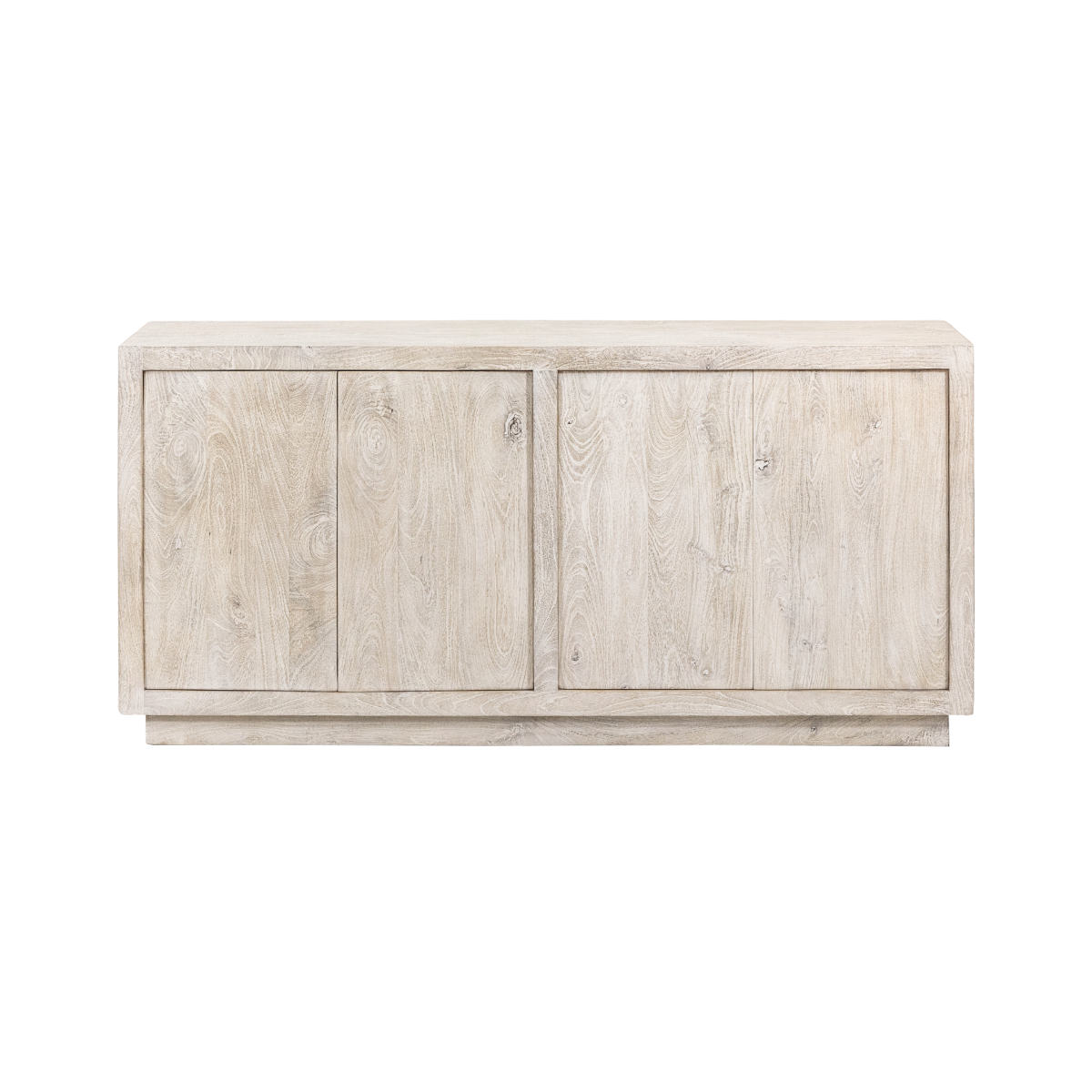 Buffet 4 portes en bois de manguier blanchi Alison