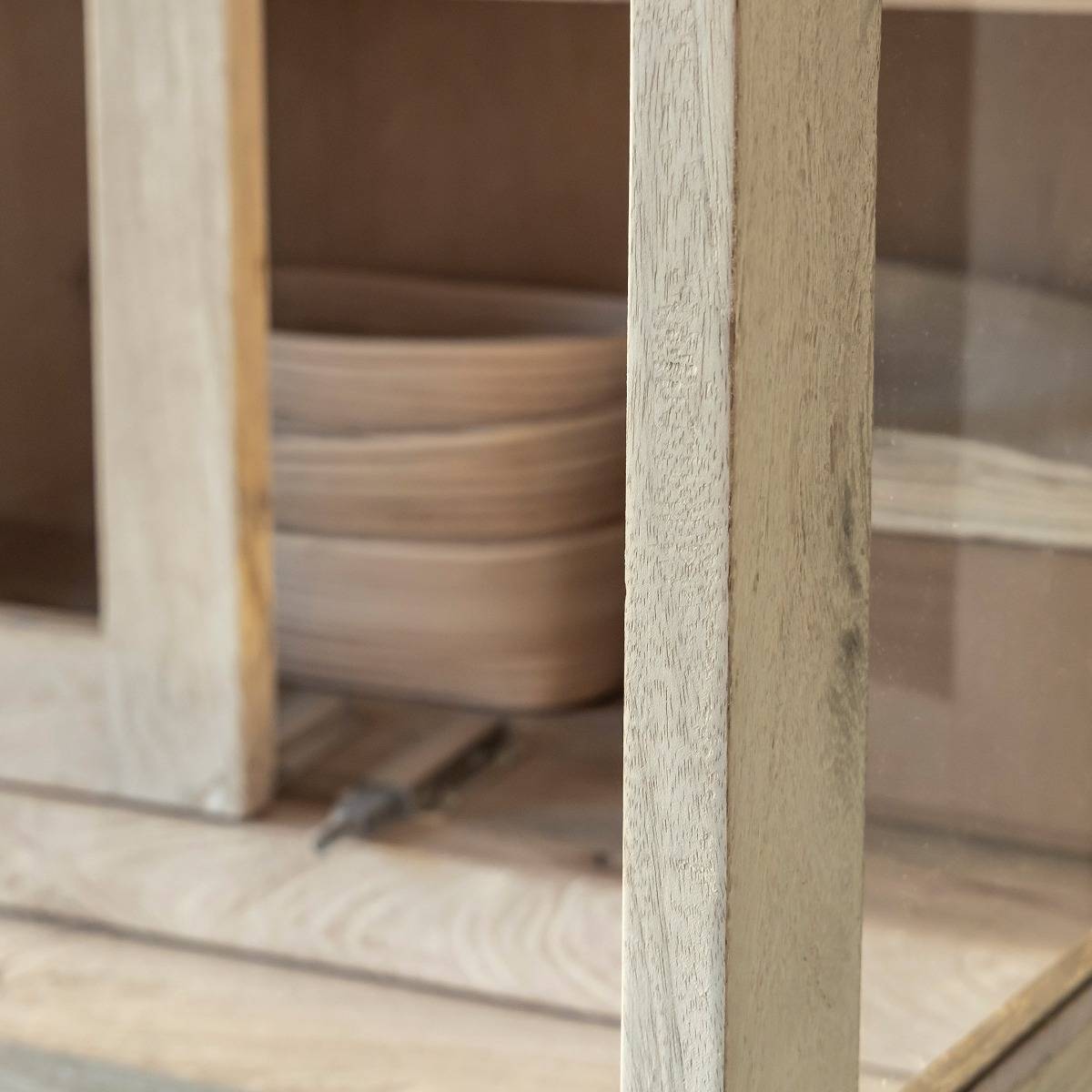 Vaisselier en bois de manguier blanchi Alison