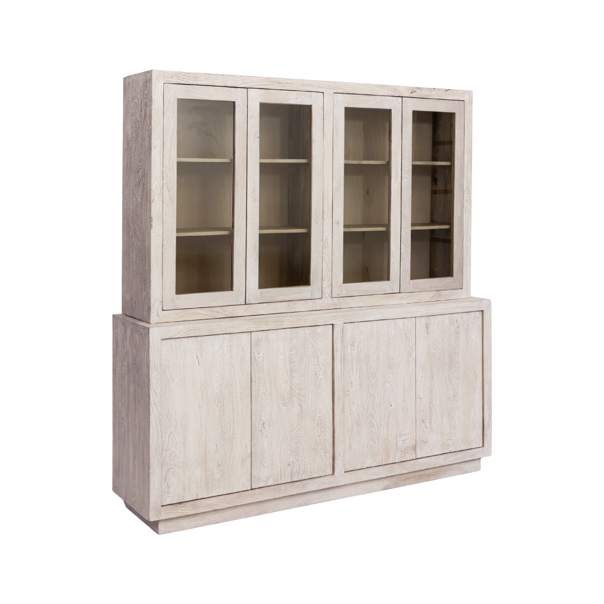 Vaisselier en bois de manguier blanchi Alison