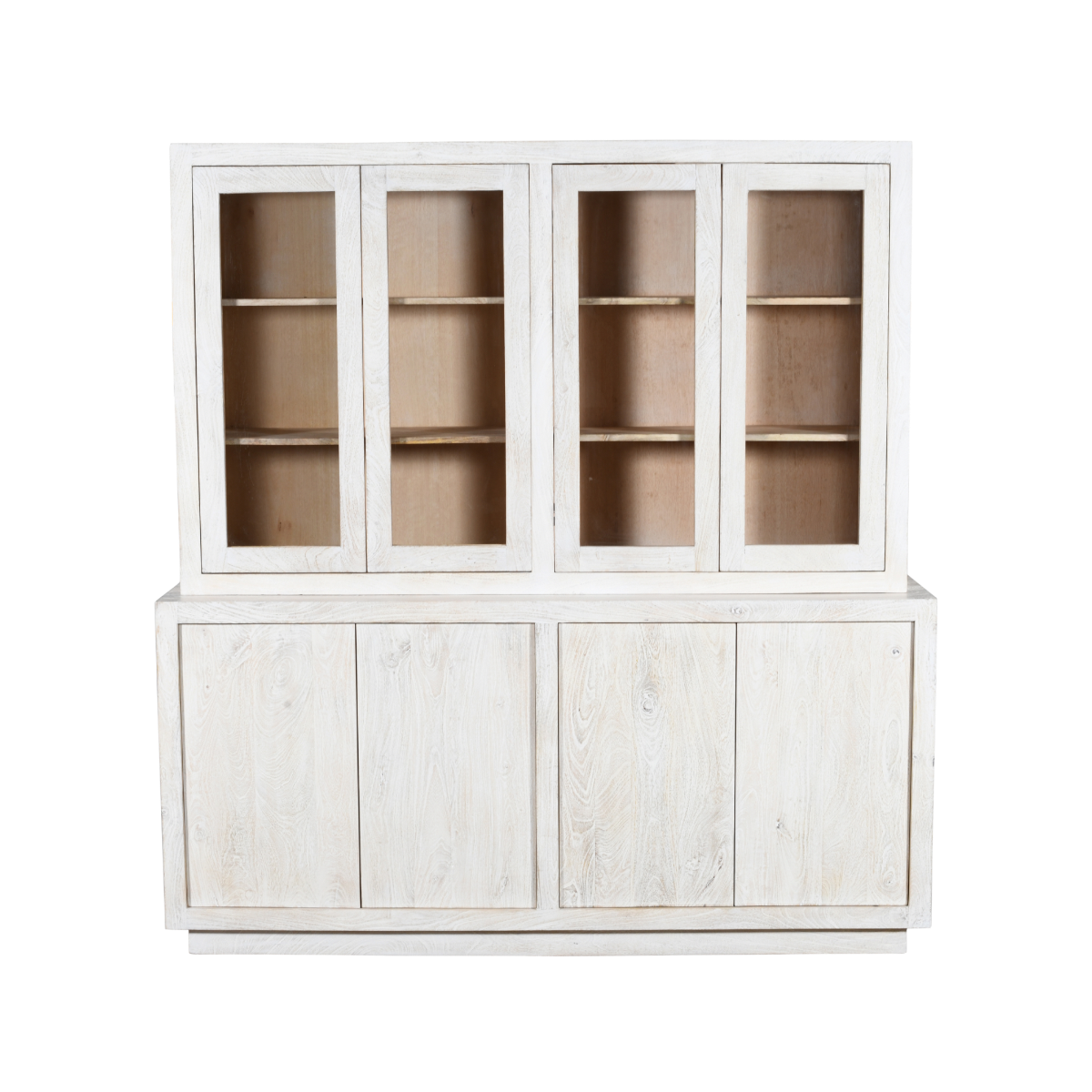 Vaisselier en bois de manguier blanchi Alison