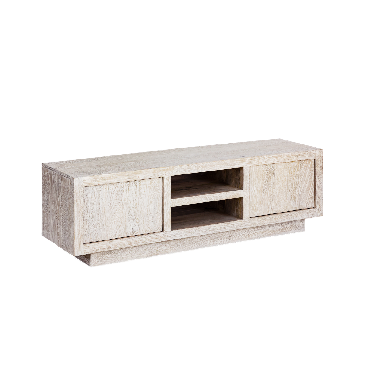 Meuble TV en bois de manguier blanchi Alison