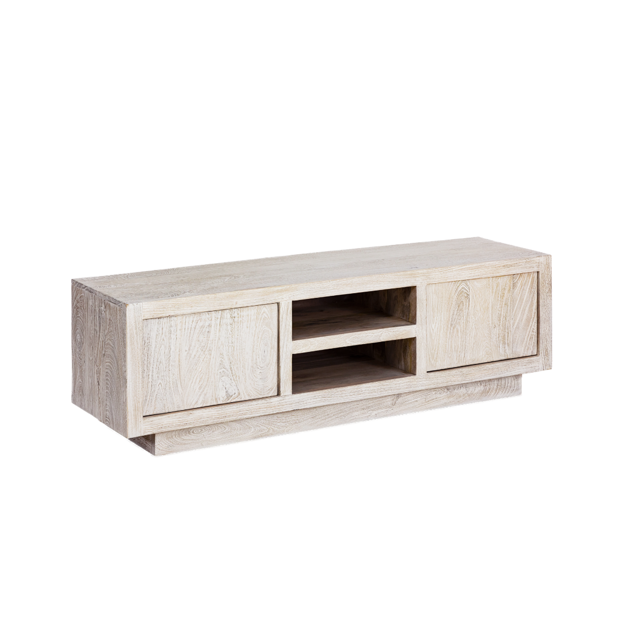 Meuble TV en bois de manguier blanchi Alison