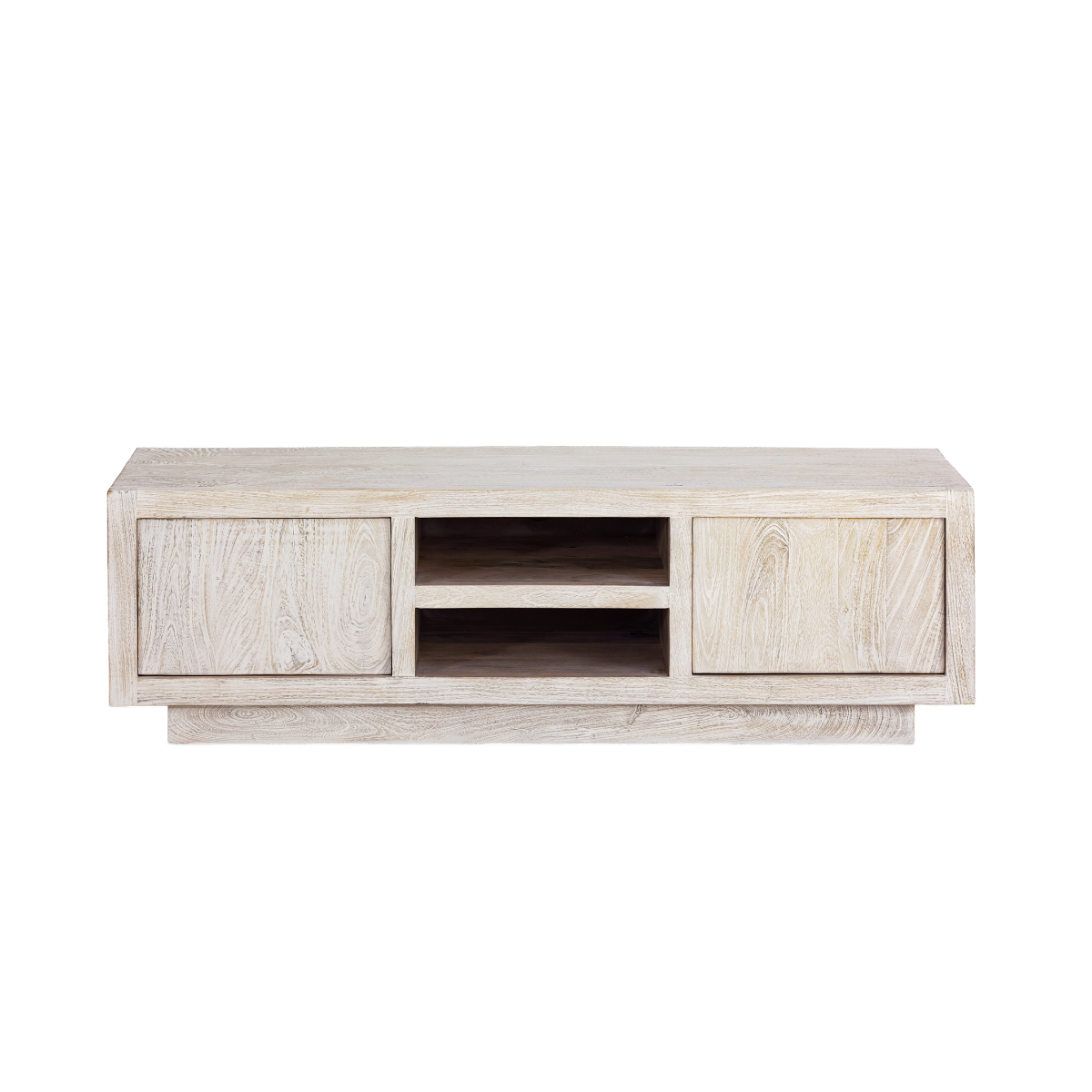 Meuble TV en bois de manguier blanchi Alison