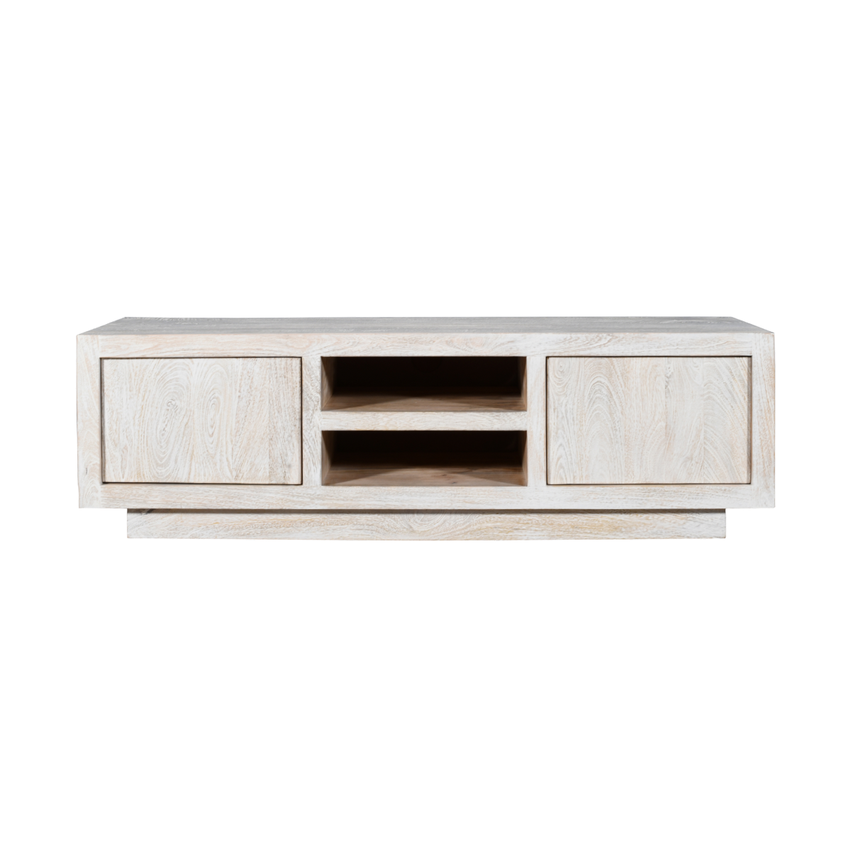 Meuble TV en bois de manguier blanchi Alison