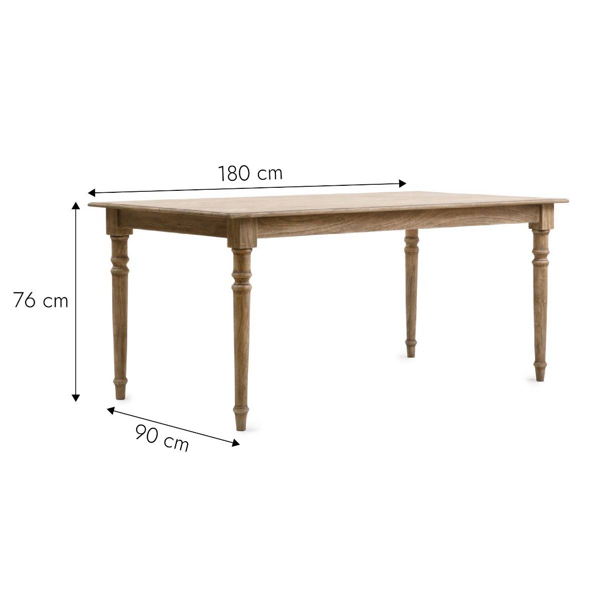 Table à manger en bois de manguier Louis