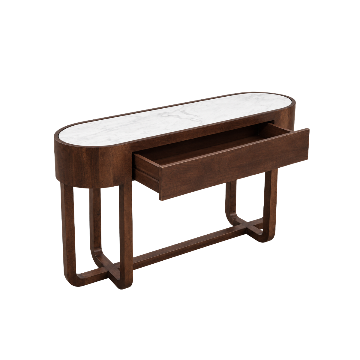 Console en bois de manguier et marbre Isidor