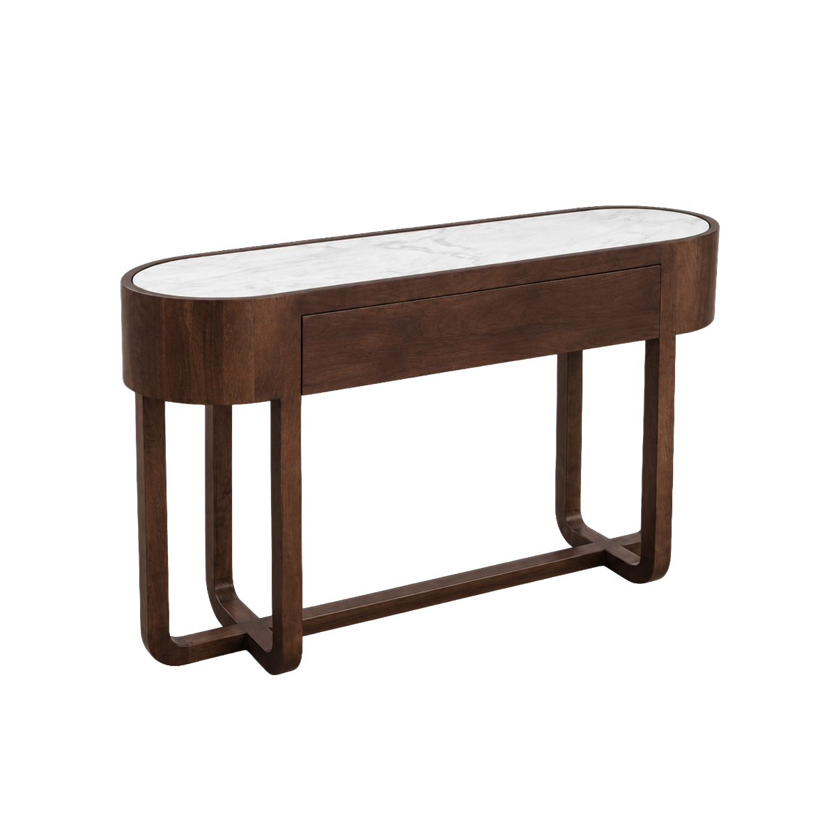 Console en bois de manguier et marbre Isidor