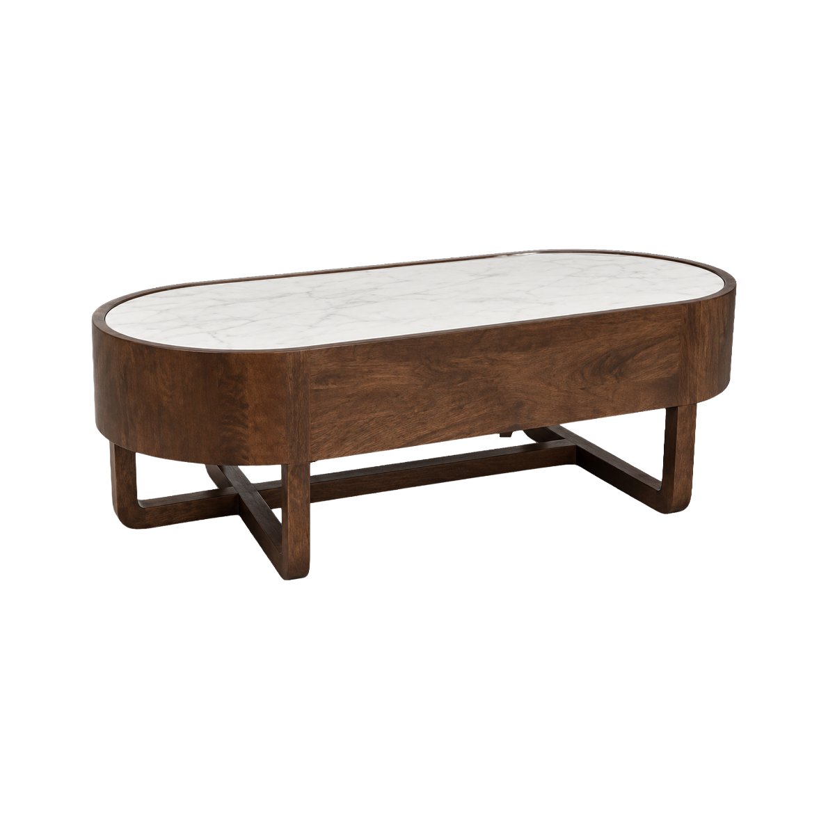 Table basse en bois de manguier et marbre Isidor