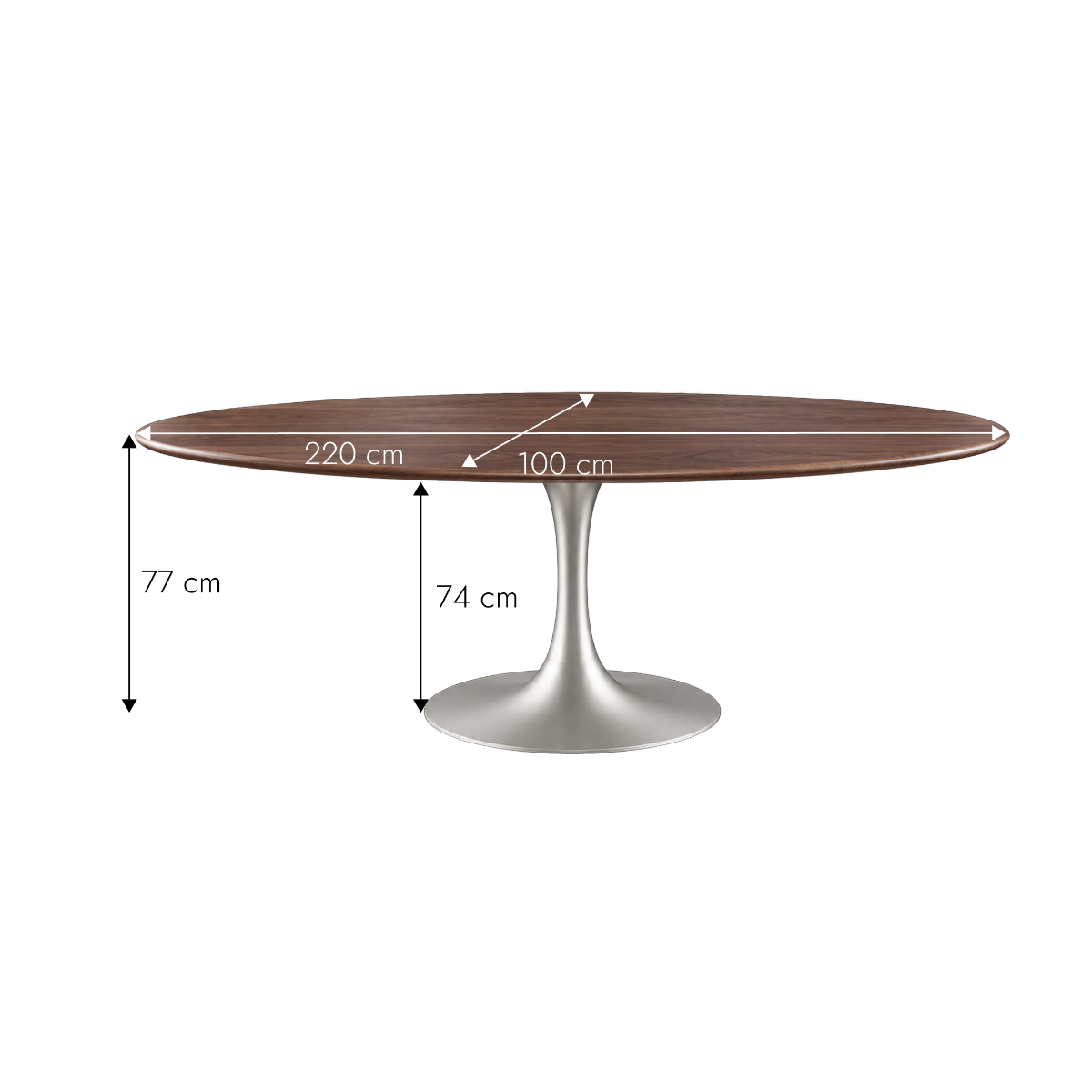 Table à manger en bois de manguier et pied en métal Hilde
