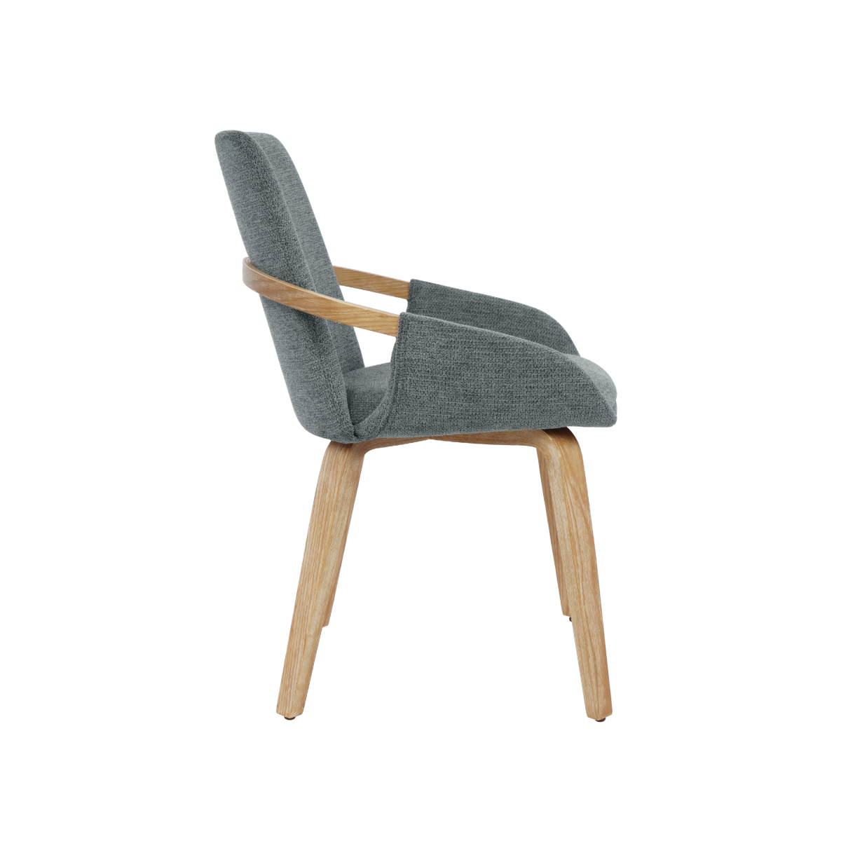 Chaise en bois de sapin et tissu gris chiné Calwen (lot de 2)
