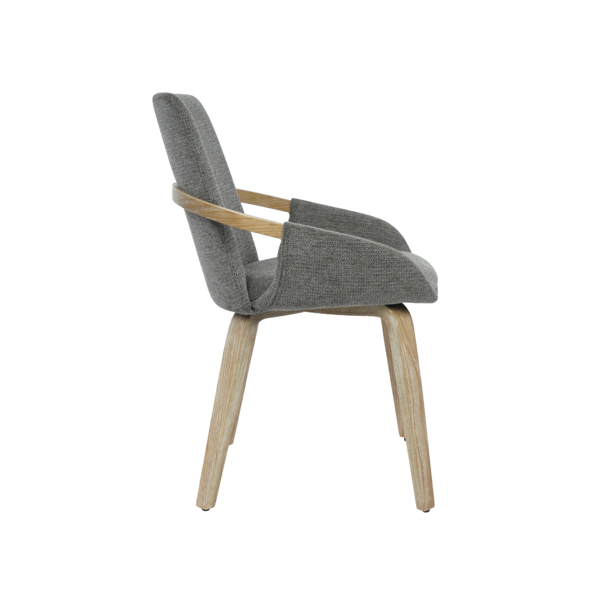 Chaise en bois de sapin et tissu gris chiné Calwen (lot de 2)