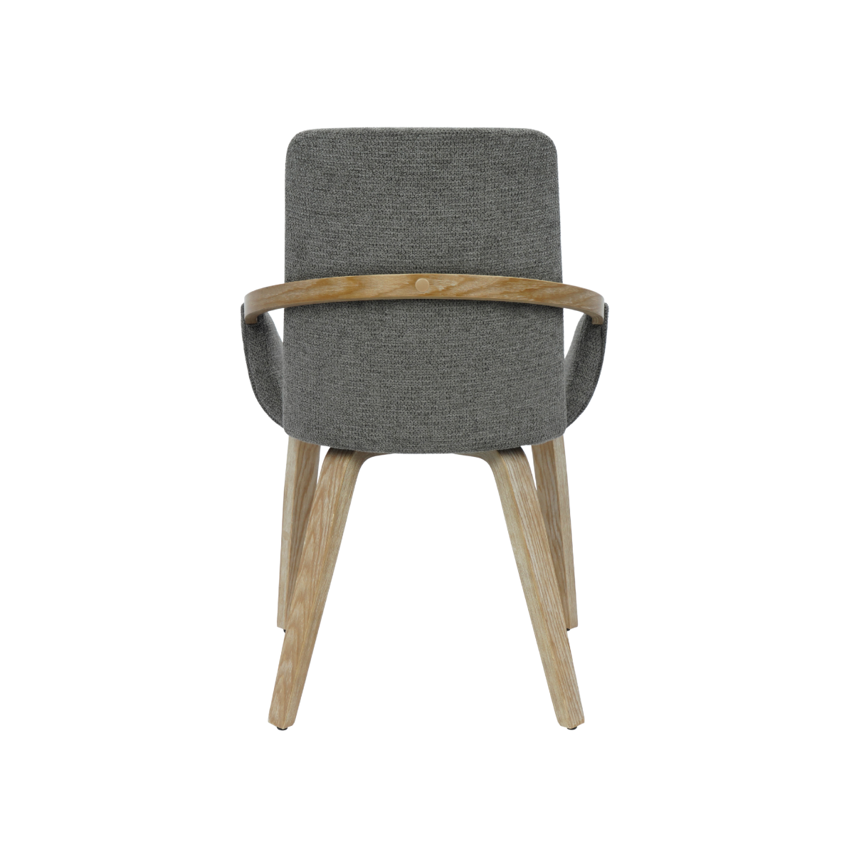 Chaise en bois de sapin et tissu gris chiné Calwen (lot de 2)