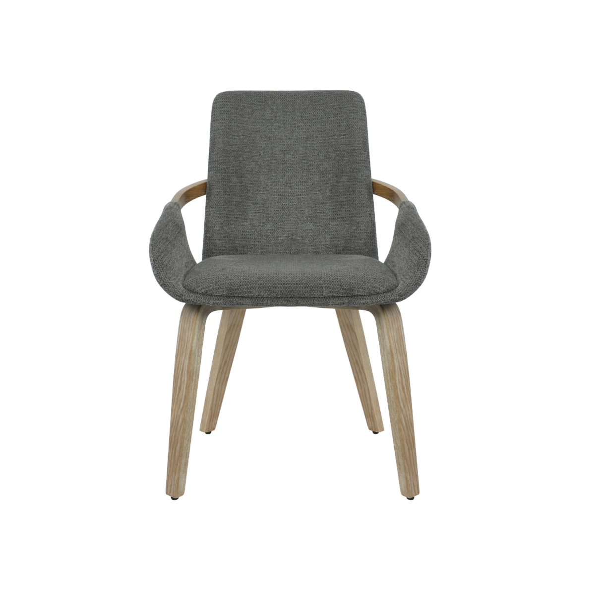 Chaise en bois de sapin et tissu gris chiné Calwen (lot de 2)