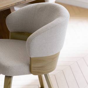 Chaise en bois de sapin et tissu gris chiné Milas (lot de 2)