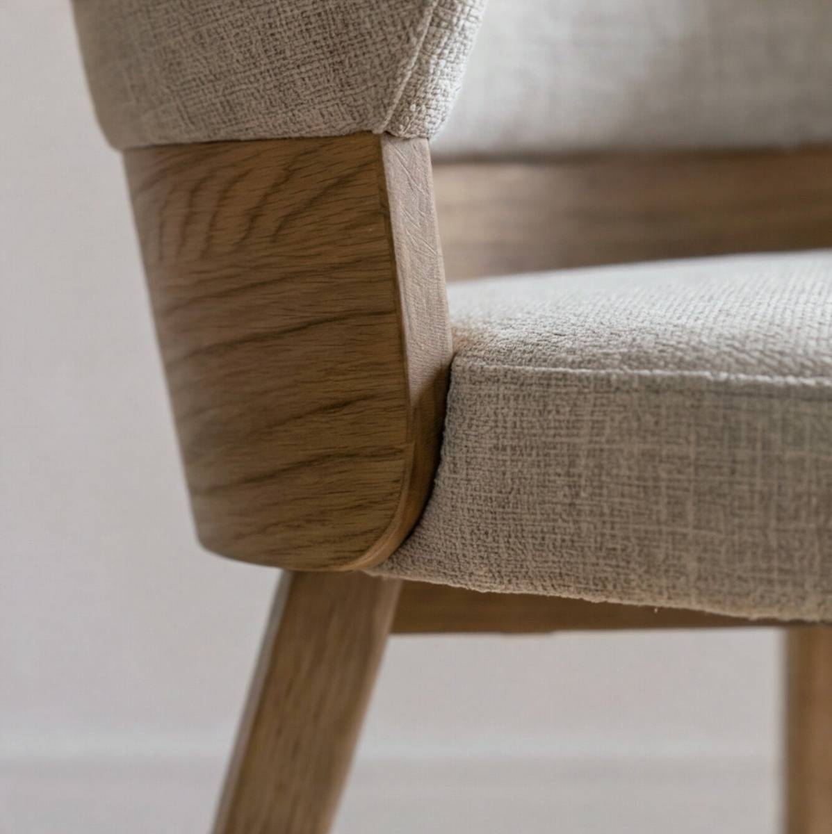 Chaise en bois de sapin et tissu gris chiné Milas (lot de 2)