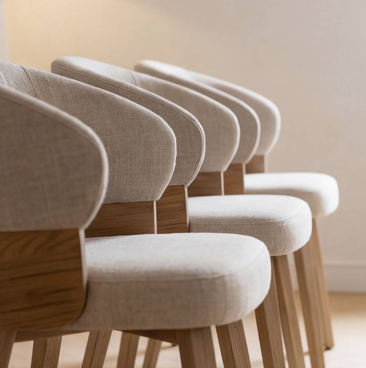 Chaise en bois de sapin et tissu gris chiné Milas (lot de 2)