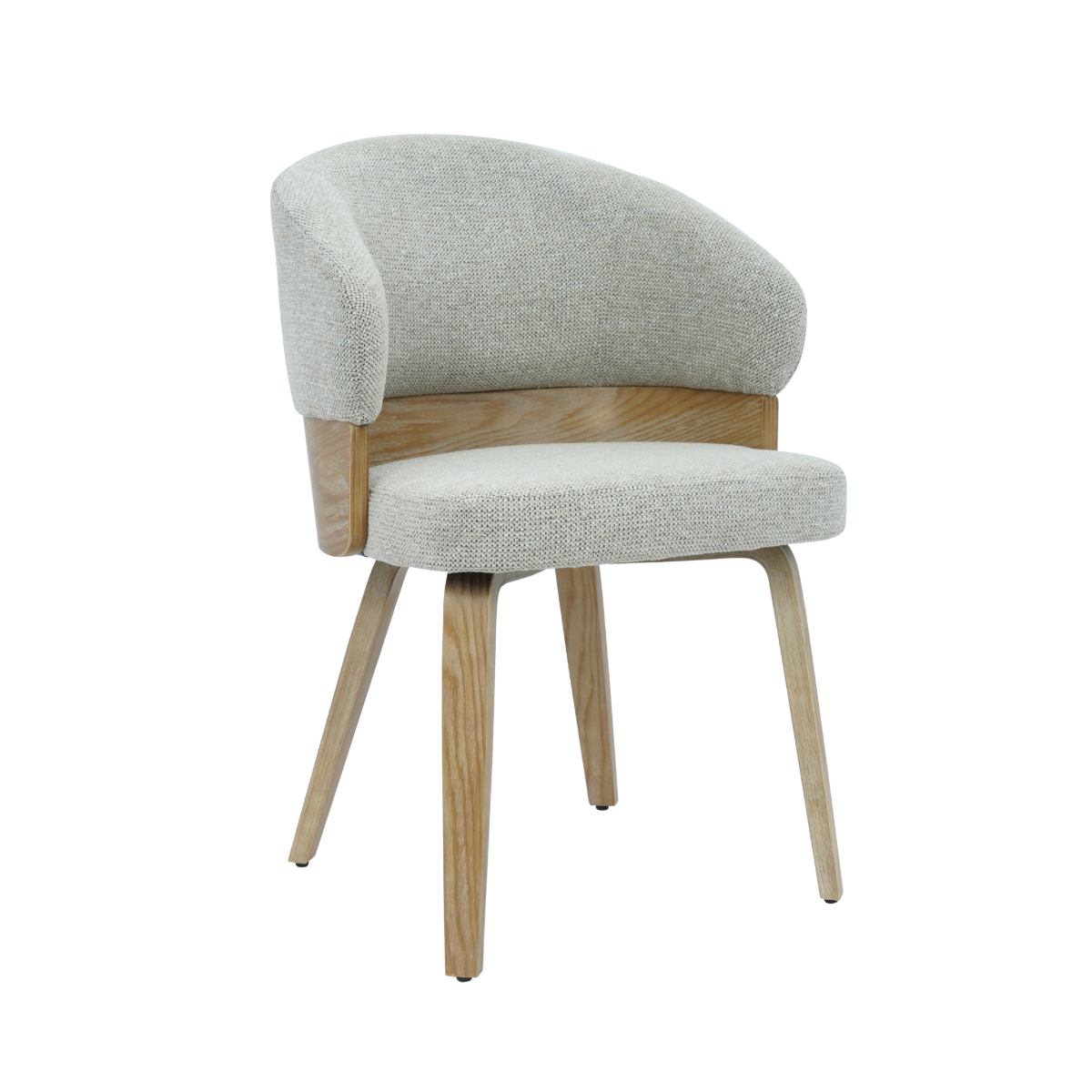 Chaise en bois de sapin et tissu gris chiné Milas (lot de 2)