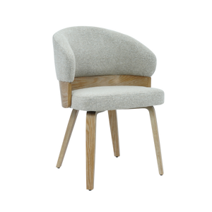 Chaise en bois de sapin et tissu gris chiné Milas (lot de 2)