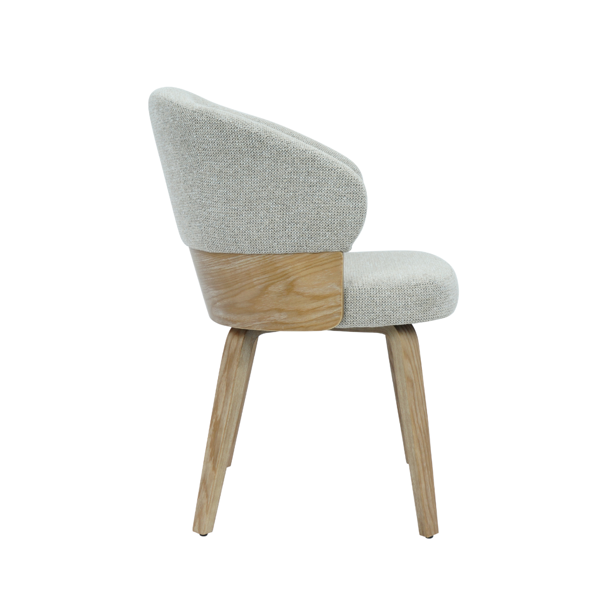 Chaise en bois de sapin et tissu gris chiné Milas (lot de 2)