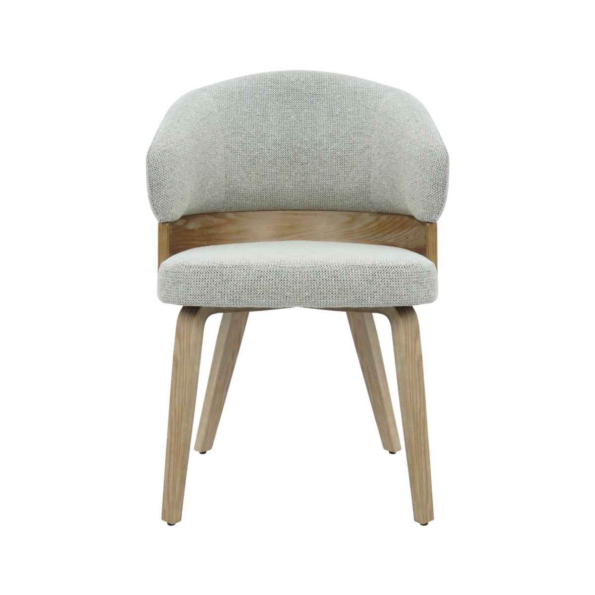 Chaise en bois de sapin et tissu gris chiné Milas (lot de 2)