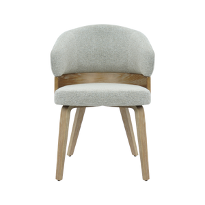 Chaise en bois de sapin et tissu gris chiné Milas (lot de 2)