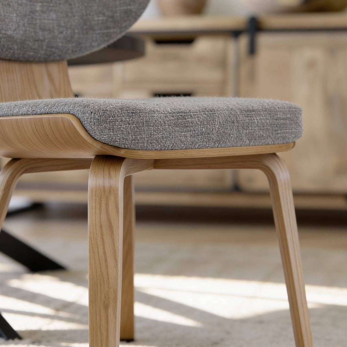 Chaise en bois de sapin et tissu gris ardoise Asda (lot de 2)