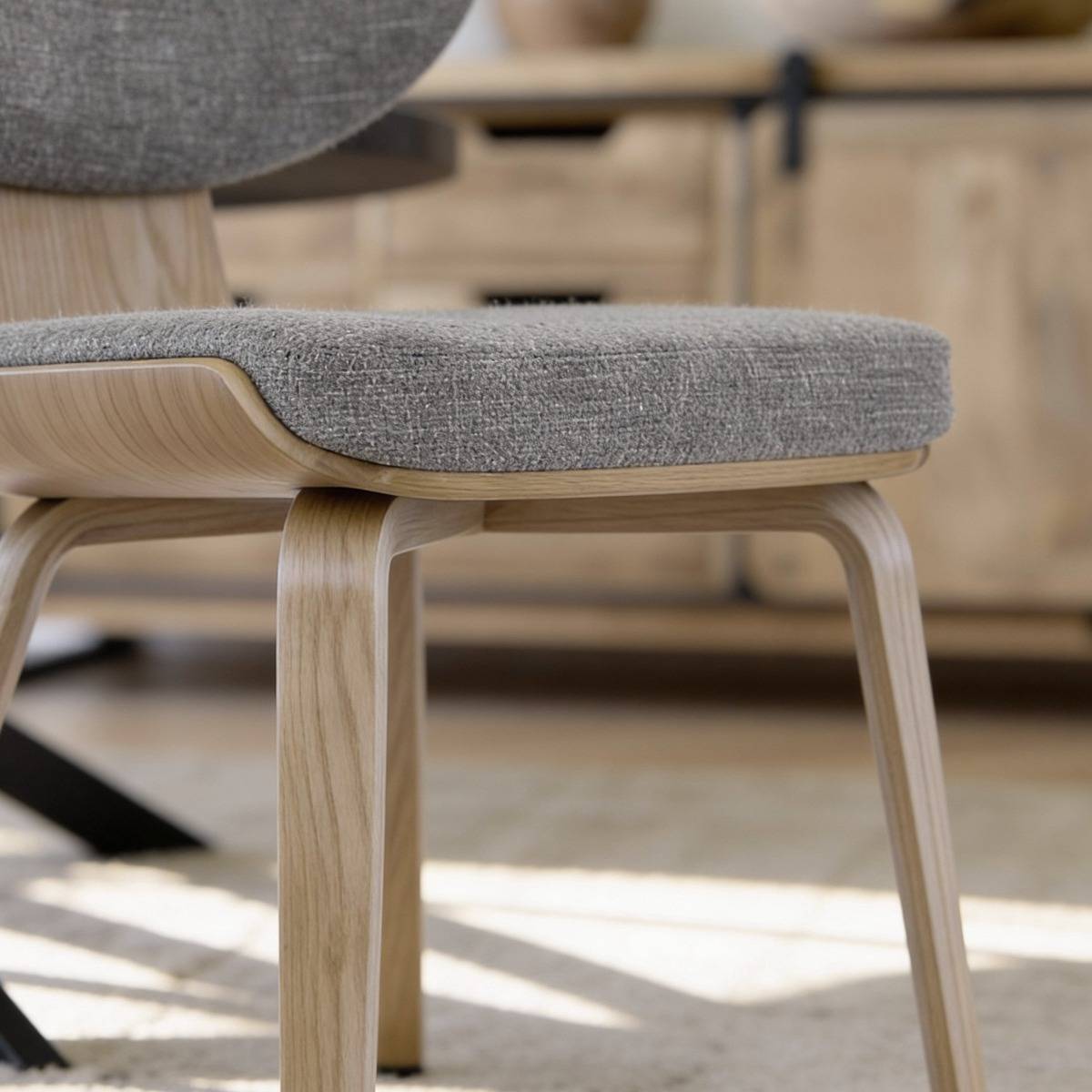 Chaise en bois de sapin et tissu gris ardoise Asda (lot de 2)