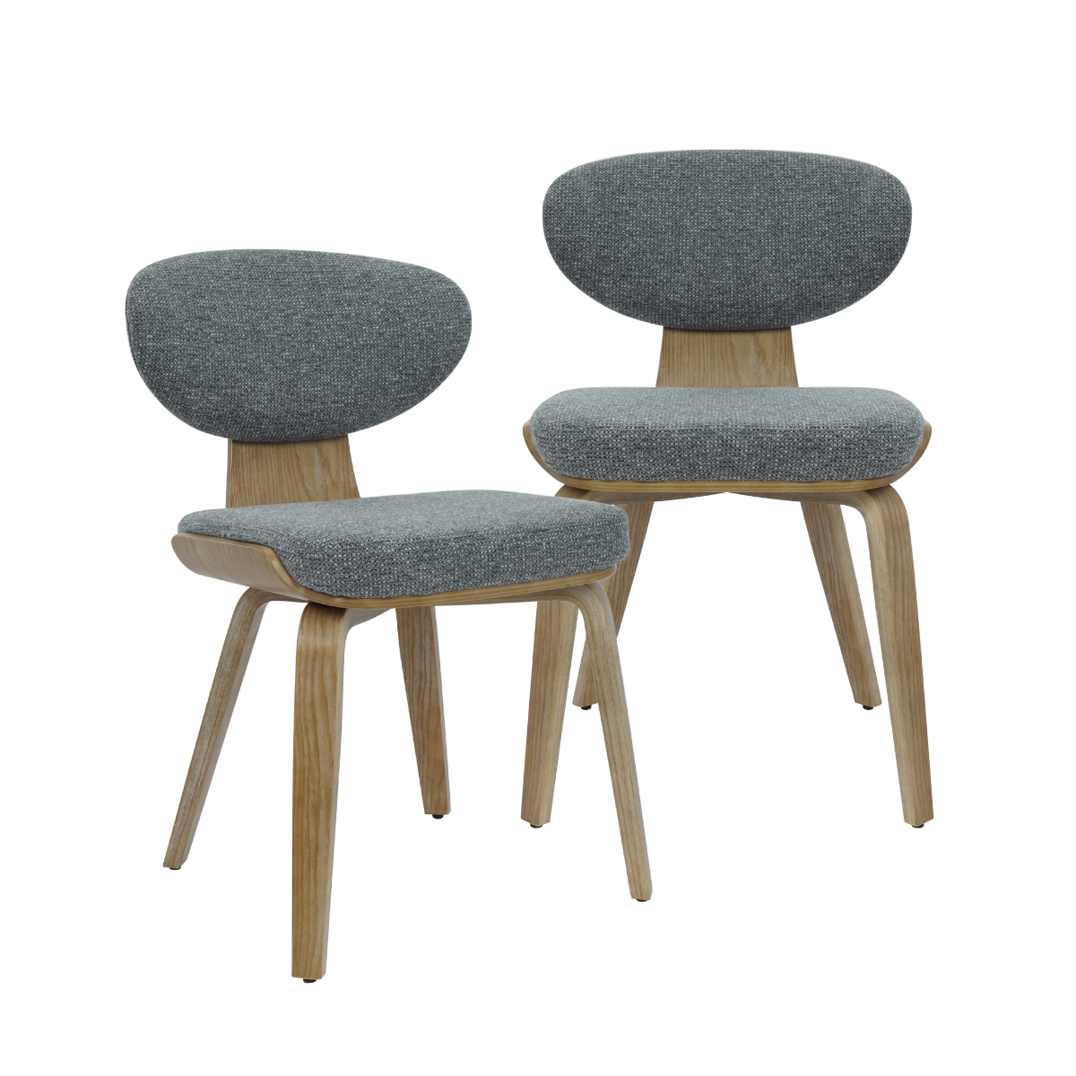 Chaise en bois de sapin et tissu gris ardoise Asda (lot de 2)