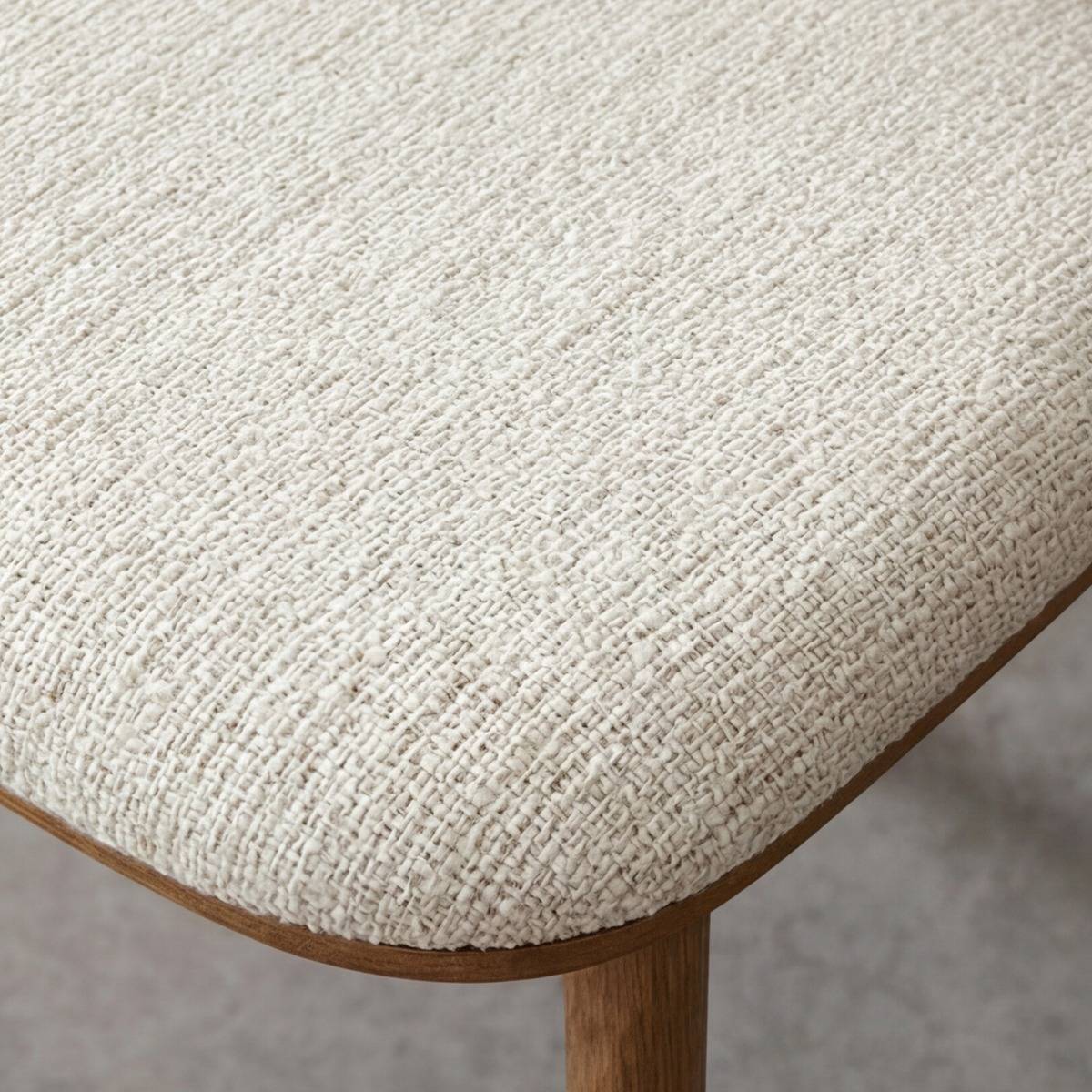 Chaise en bois de sapin et tissu écru Olia (lot de 2)