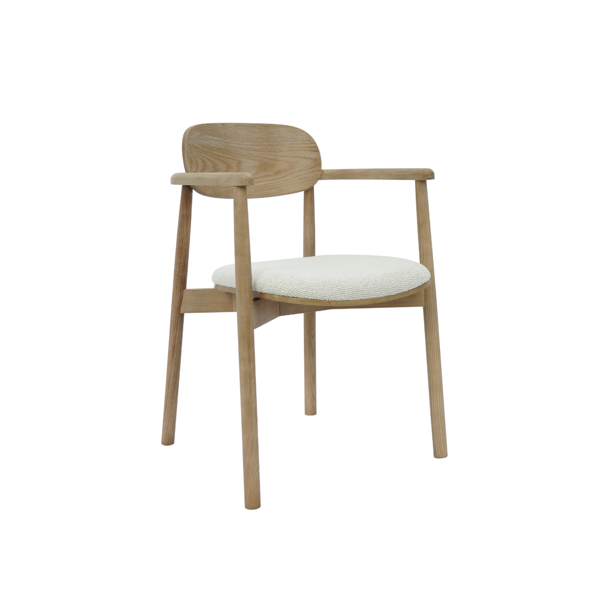 Chaise en bois de sapin et tissu écru Olia (lot de 2)
