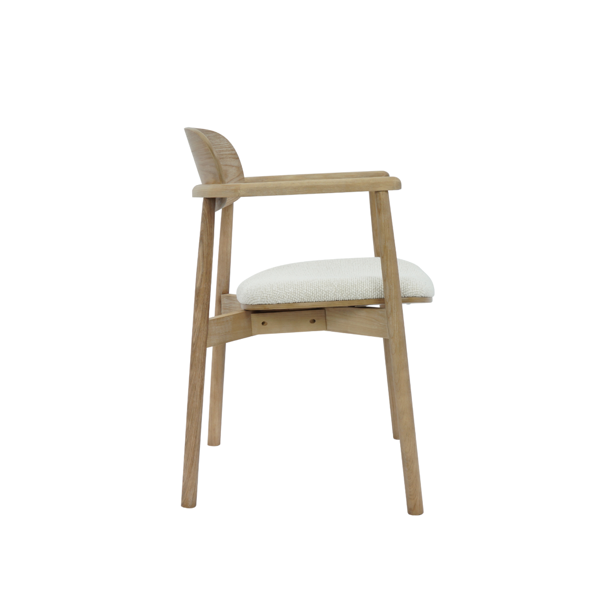 Chaise en bois de sapin et tissu écru Olia (lot de 2)