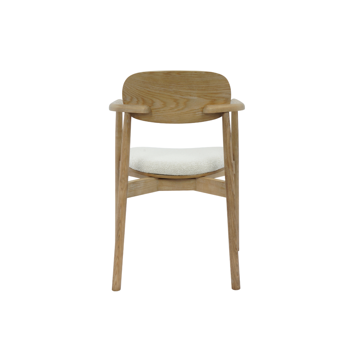 Chaise en bois de sapin et tissu écru Olia (lot de 2)