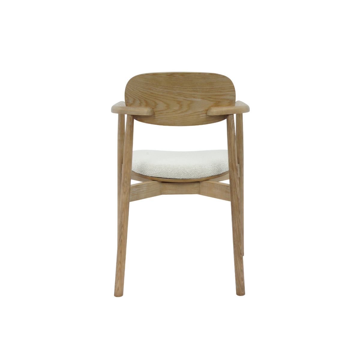 Chaise en bois de sapin et tissu écru Olia (lot de 2)