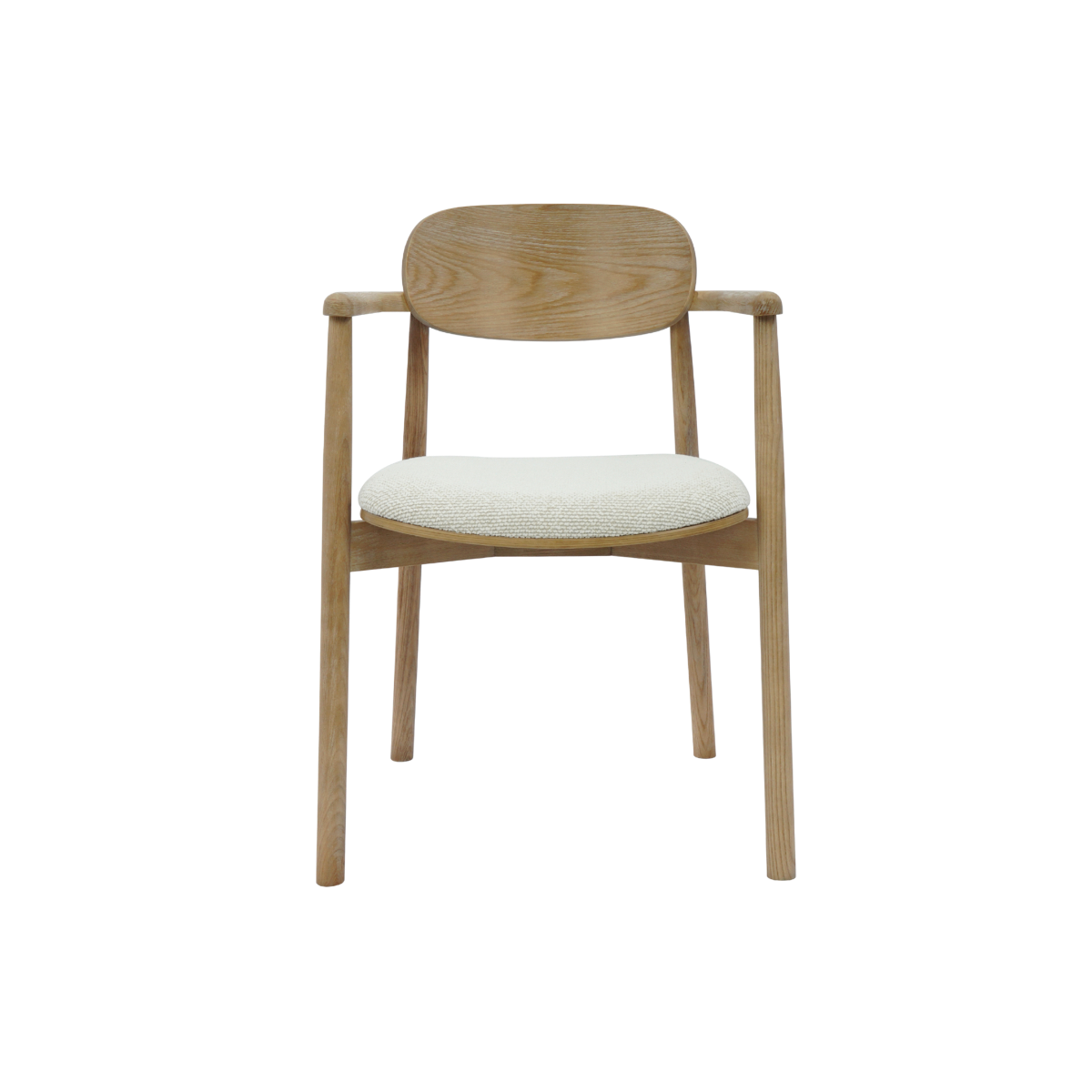 Chaise en bois de sapin et tissu écru Olia (lot de 2)