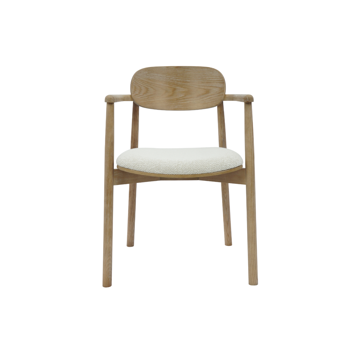 Chaise en bois de sapin et tissu écru Olia (lot de 2)