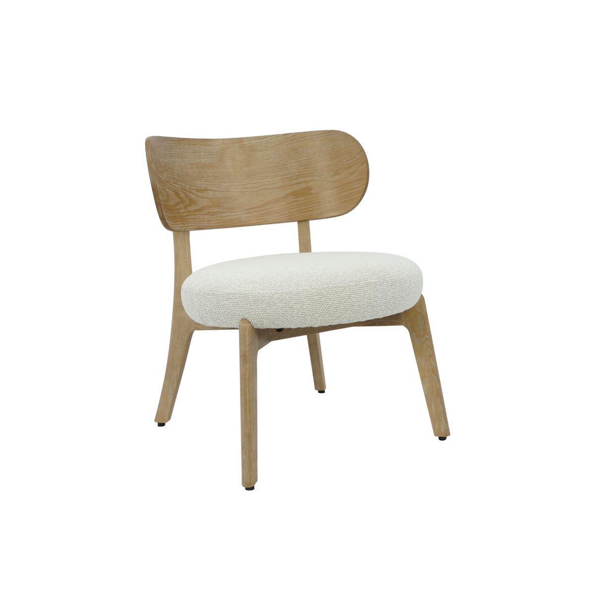 Fauteuil en bois de sapin et tissu écru Serelia