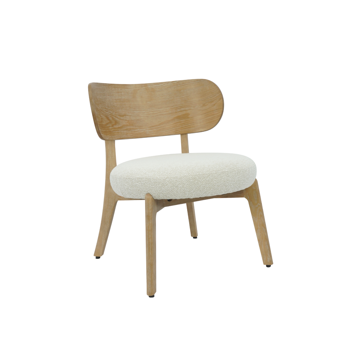 Fauteuil en bois de sapin et tissu écru Serelia