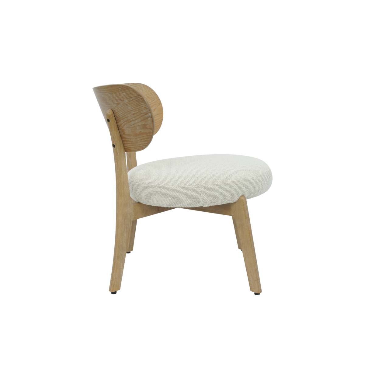 Fauteuil en bois de sapin et tissu écru Serelia