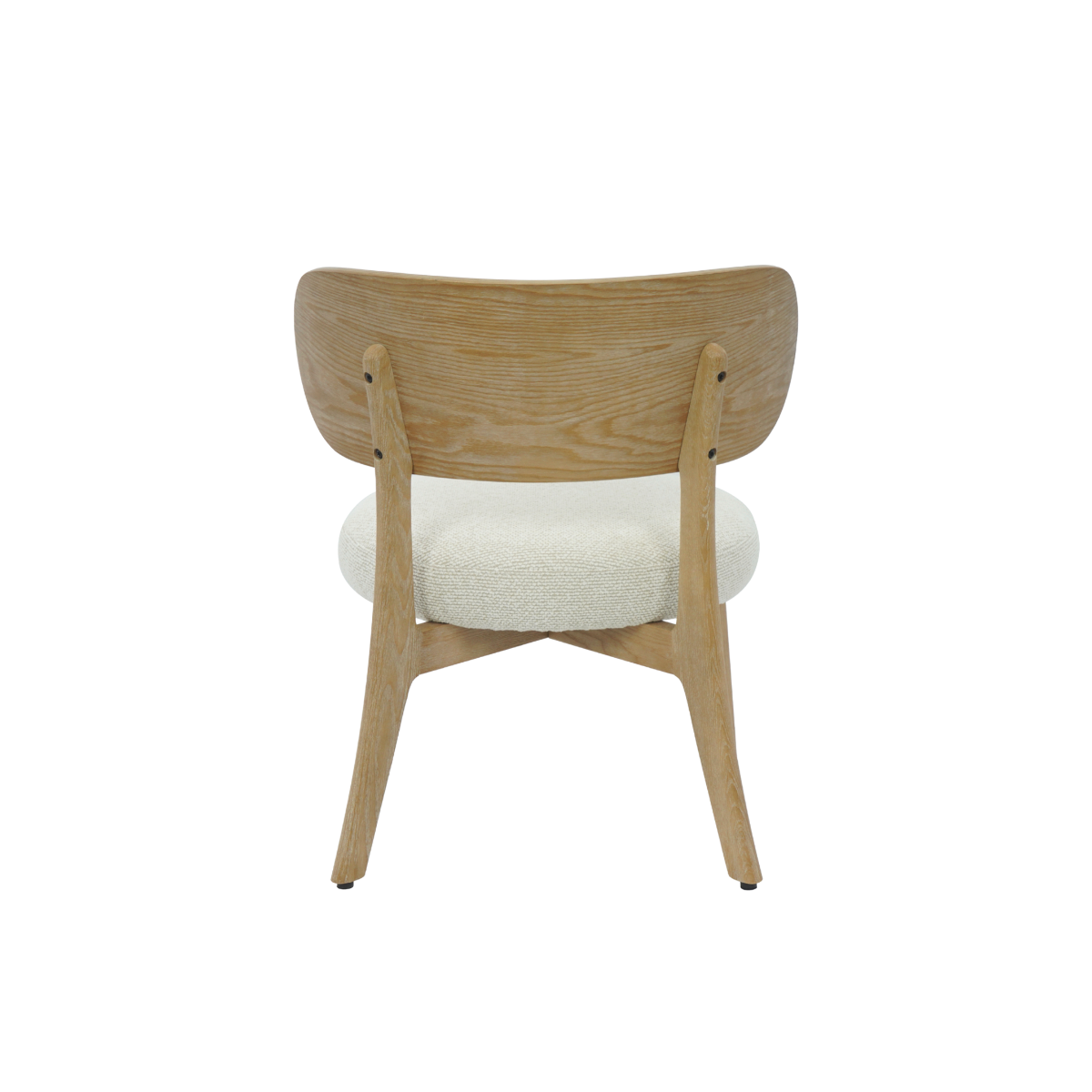 Fauteuil en bois de sapin et tissu écru Serelia