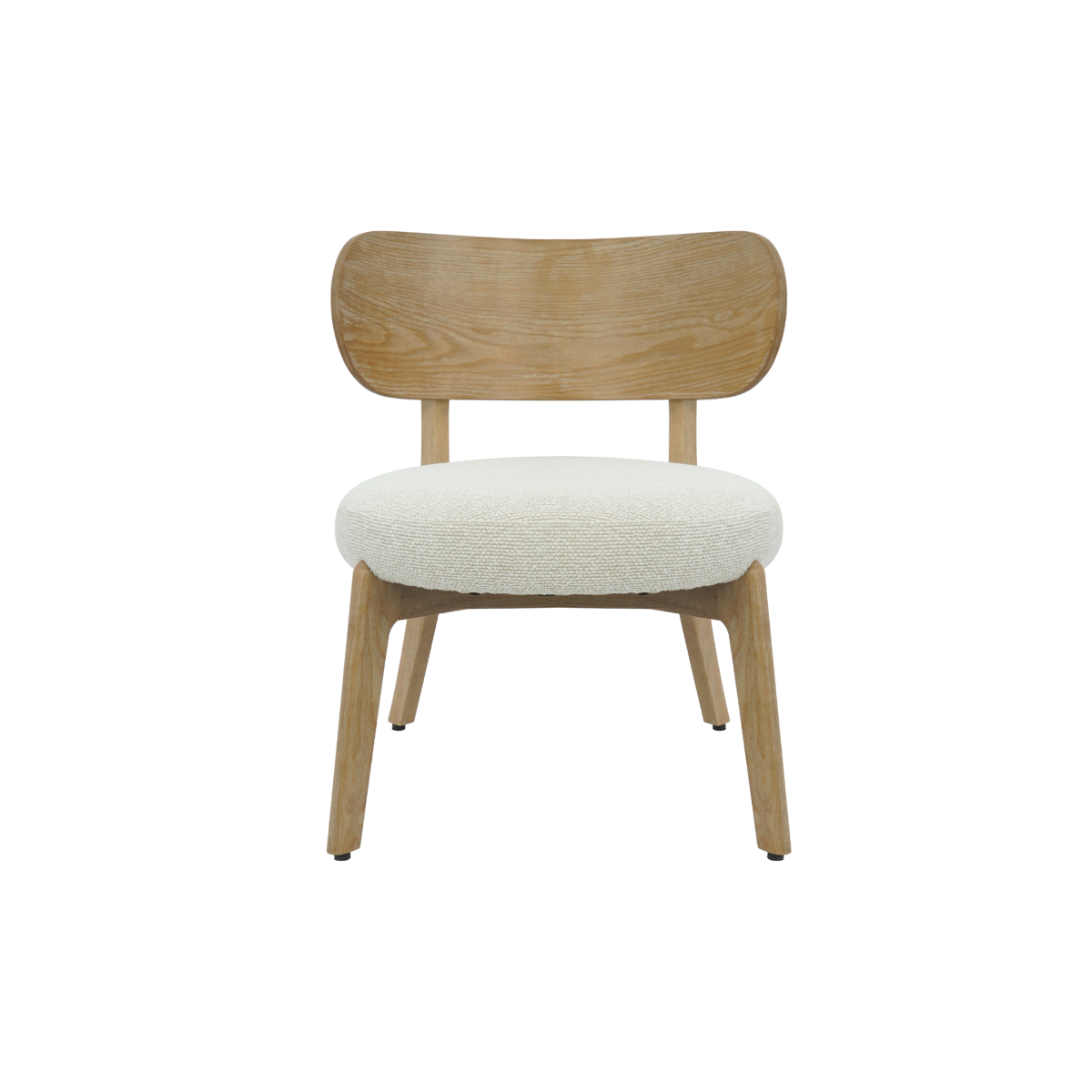 Fauteuil en bois de sapin et tissu écru Serelia