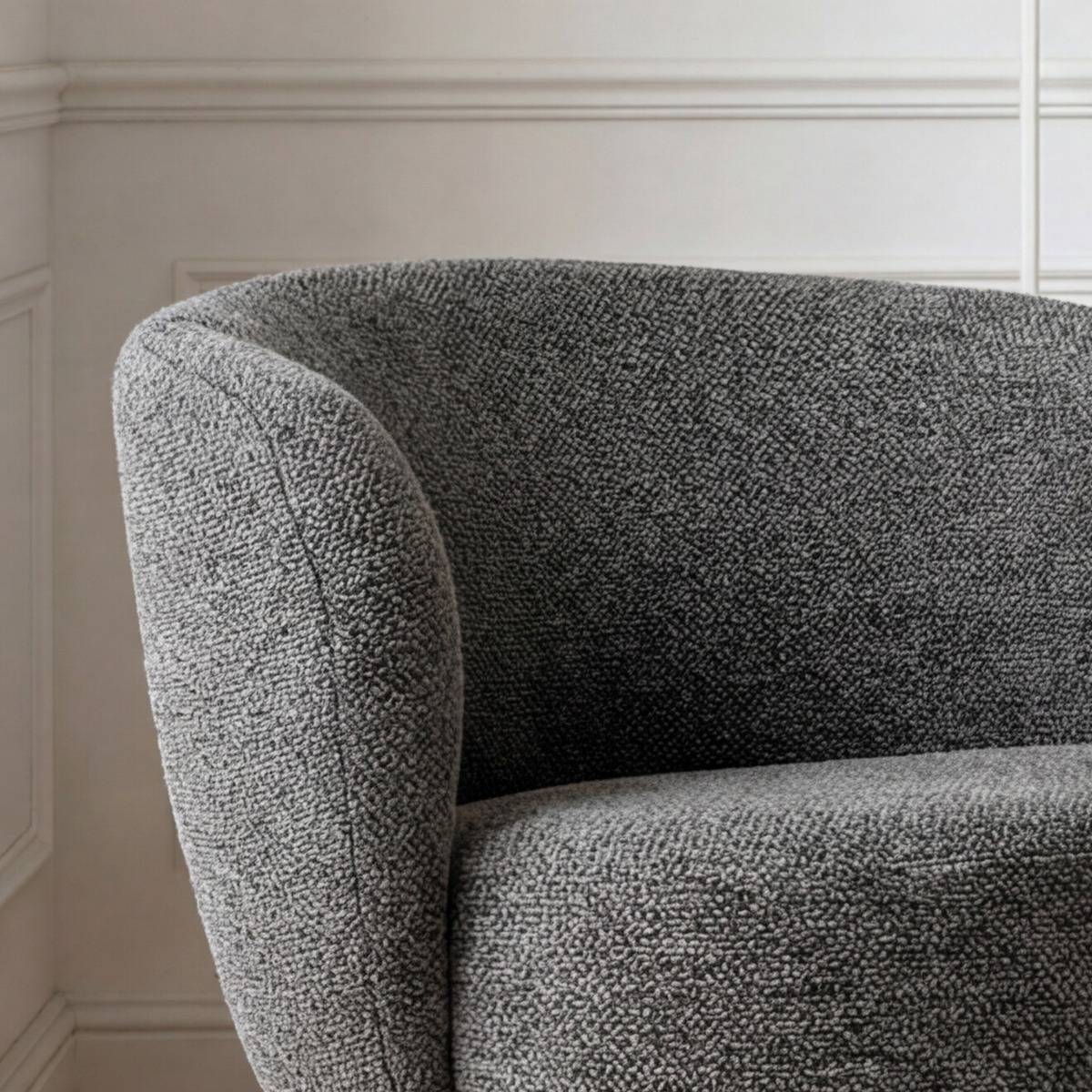 Fauteuil en tissu gris anthracite et pieds en métal Erya