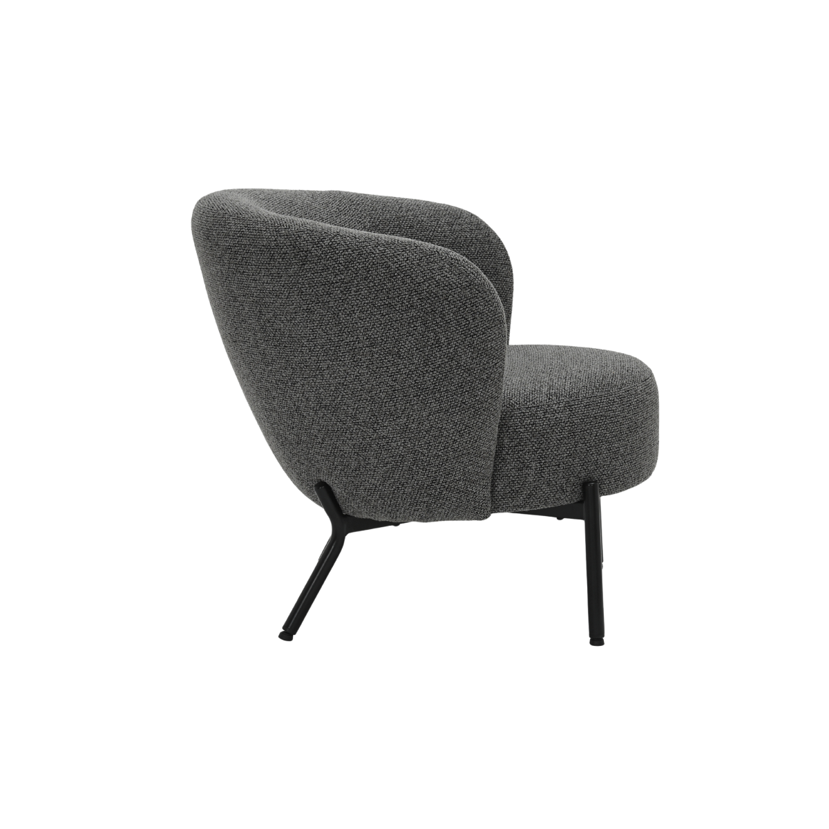Fauteuil en tissu gris anthracite et pieds en métal Erya