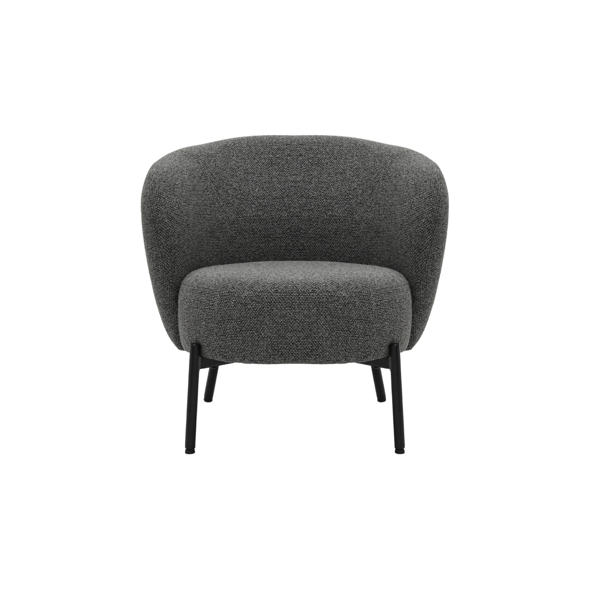 Fauteuil en tissu gris anthracite et pieds en métal Erya