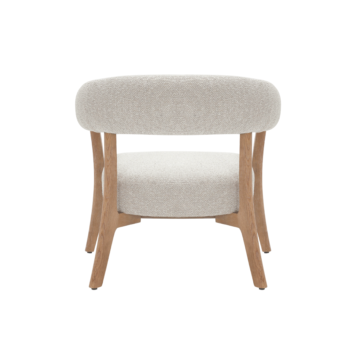 Fauteuil en bois et tissu écru Freya