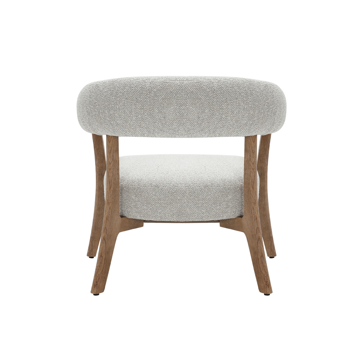 Fauteuil en bois et tissu écru Freya