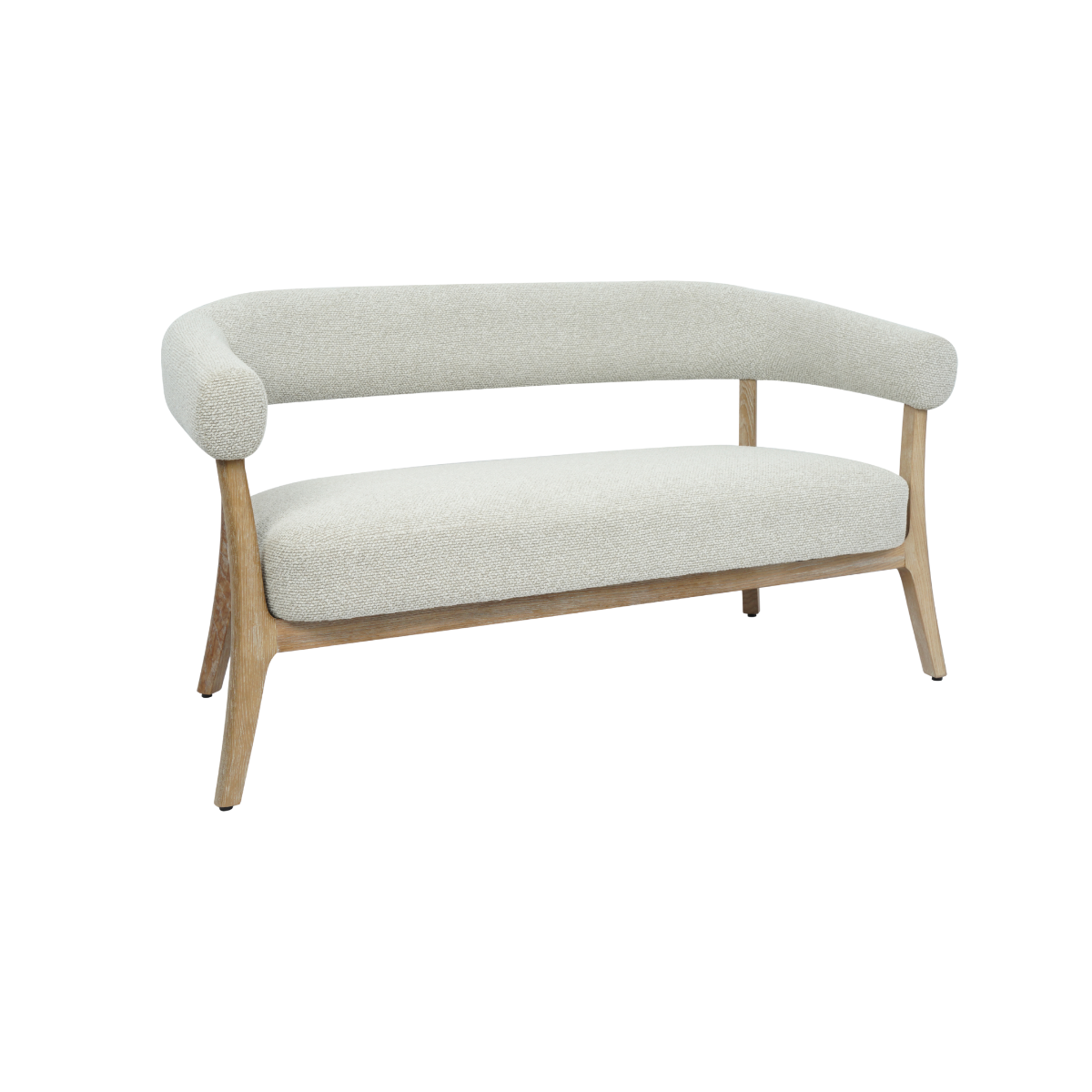 Banc d'entrée en bois et tissu écru Freya